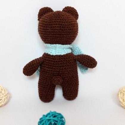 Amigurumi Teddy Bear, Handmade Bear Doll, Brown..