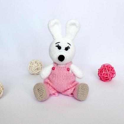 Crochet Toy Bunny In Pant, Knitted Toy Bunny,..