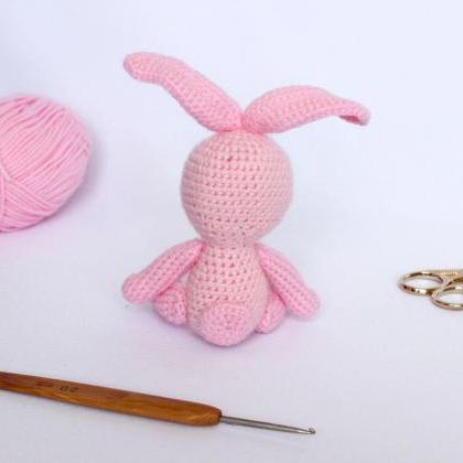 Crochet Toy Amigurumi Bunny Pink Rabbit Knitted..