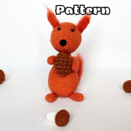 Crochet pattern squirrel toy, squir..
