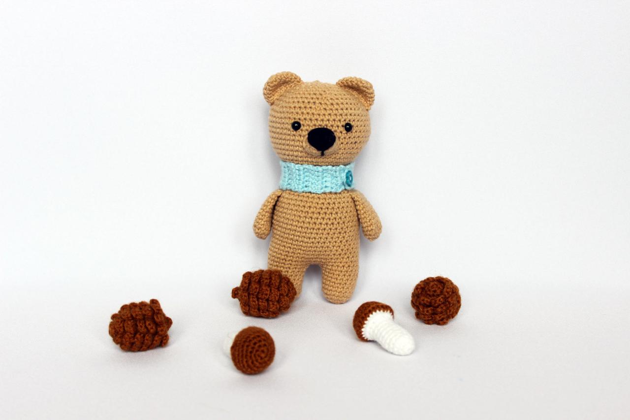 Crochet Bear Toy, Gift Teddy Bear Doll, Handmade Bear Toy