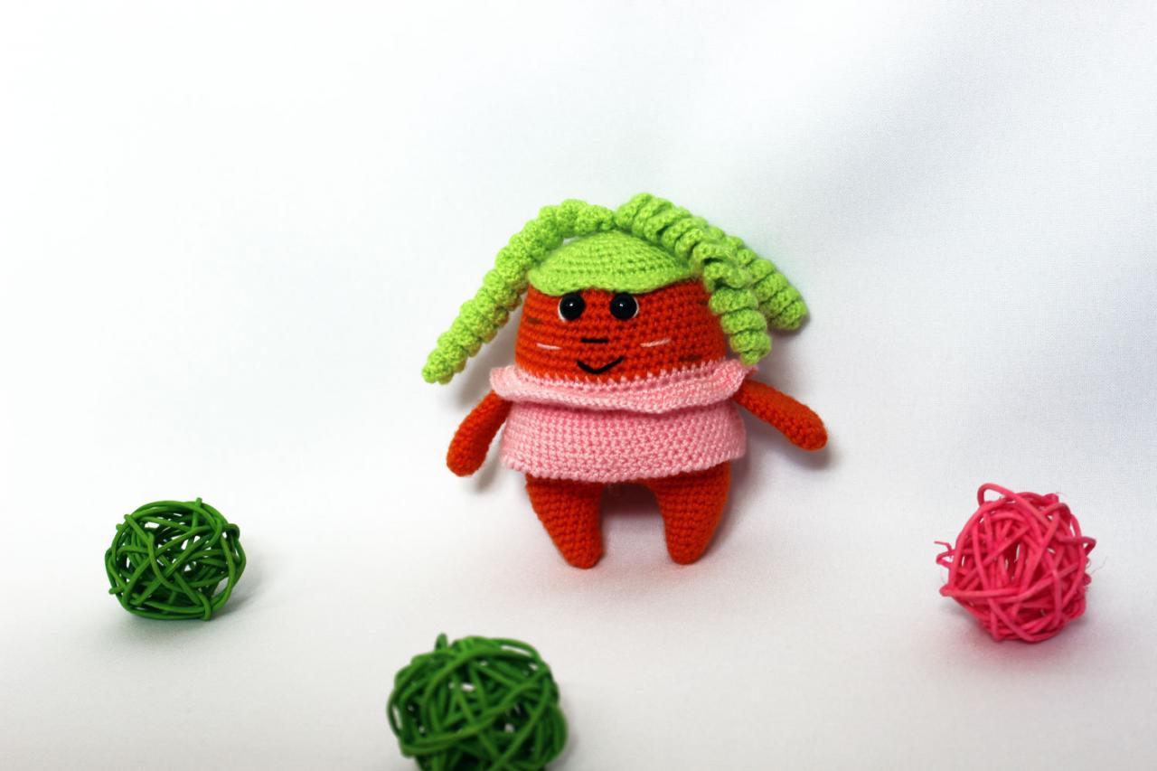 Crochet Toy Carrot, Soft Toy, Toy Gift, Knitted Food, Toy Food, Expecting Mom Gift, Soft Toy Gift
