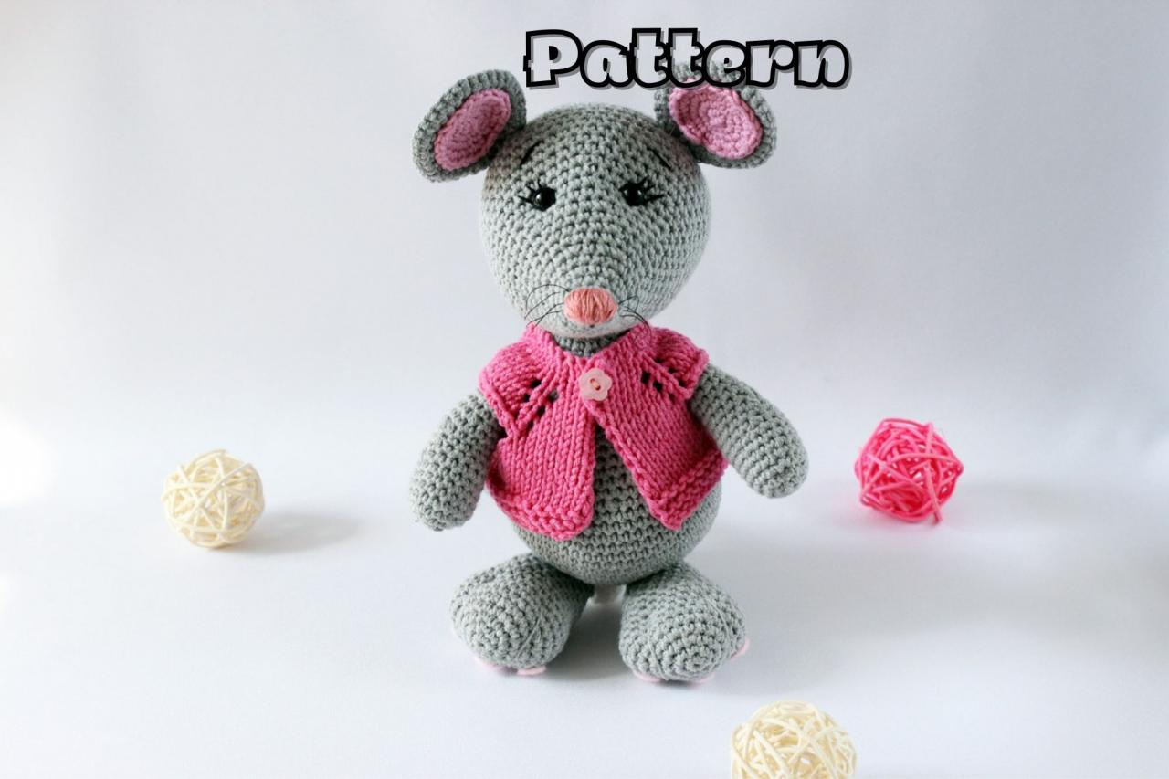 Crochet Mouse Pattern Toy, Mouse Amigurumi Download