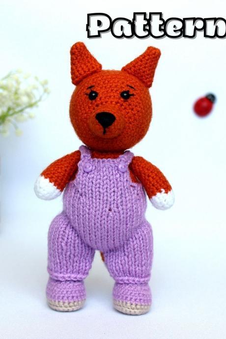 Crochet pattern fox toy amigurumi